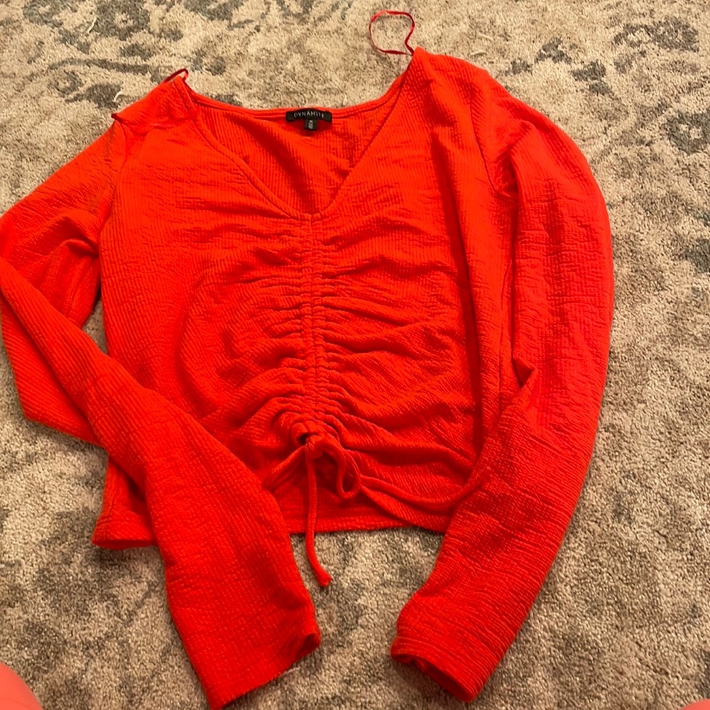 Bright orange crop top